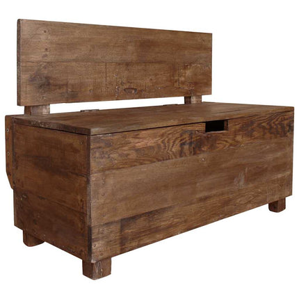 Banc Bois Massif D'acajou 86X40X60 Cm Gris
