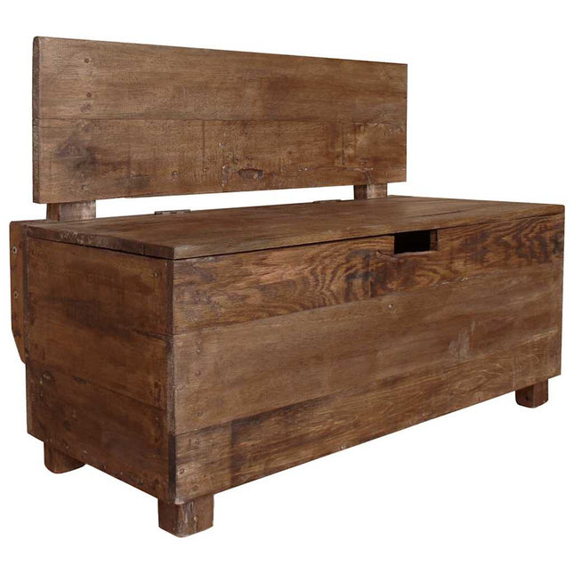 Banc Bois Massif D'acajou 86X40X60 Cm Gris