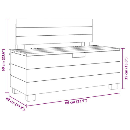 Banc Bois Massif D'acajou 86X40X60 Cm Gris