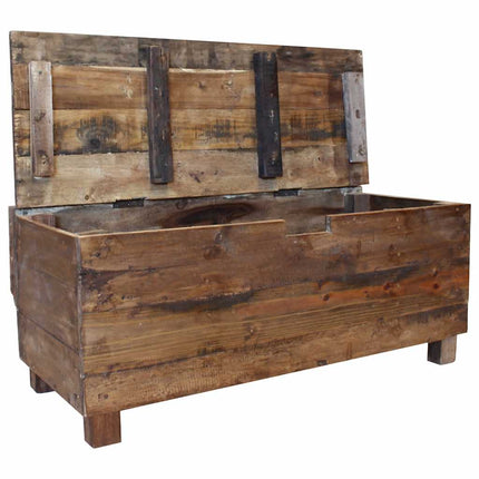 Banc Bois Massif D'acajou 86X40X60 Cm Gris