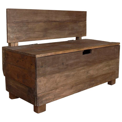 Banc Bois Massif D'acajou 86X40X60 Cm Gris