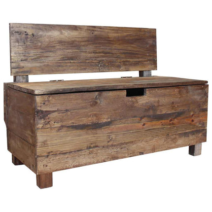 Banc Bois Massif D'acajou 86X40X60 Cm Gris