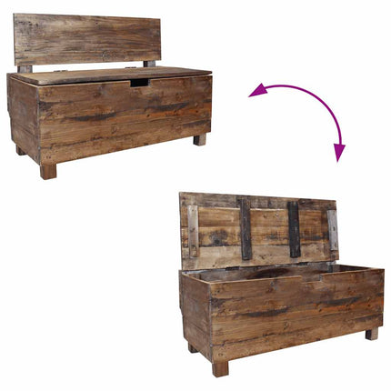 Banc Bois Massif D'acajou 86X40X60 Cm Gris