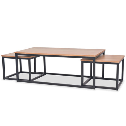 Ensemble De Table Basse 3 Pcs Bois De Frêne