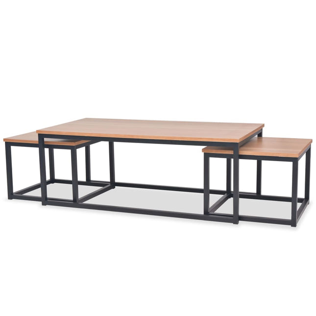 Ensemble De Table Basse 3 Pcs Bois De Frêne