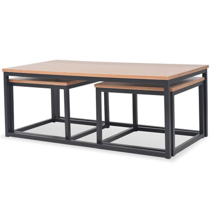 Ensemble De Table Basse 3 Pcs Bois De Frêne