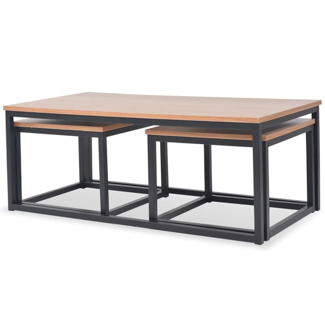 Ensemble De Table Basse 3 Pcs Bois De Frêne