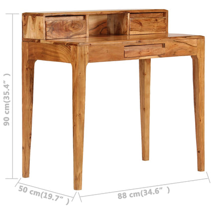 Bureau Avec Tiroirs Bois Massif 88 X 50 X 90 Cm