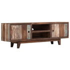 Meuble Tv Bois D'acacia Massif Vintage 118 X 30 X 40 Cm