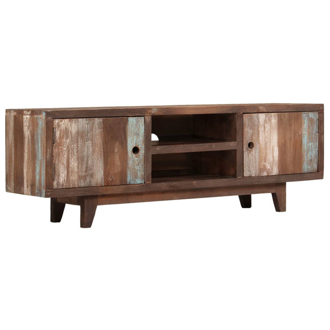 Meuble Tv Bois D'acacia Massif Vintage 118 X 30 X 40 Cm