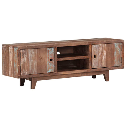 Meuble Tv Bois D'acacia Massif Vintage 118 X 30 X 40 Cm