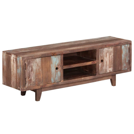 Meuble Tv Bois D'acacia Massif Vintage 118 X 30 X 40 Cm