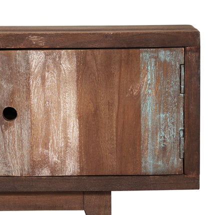 Meuble Tv Bois D'acacia Massif Vintage 118 X 30 X 40 Cm
