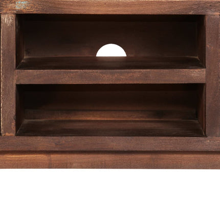 Meuble Tv Bois D'acacia Massif Vintage 118 X 30 X 40 Cm