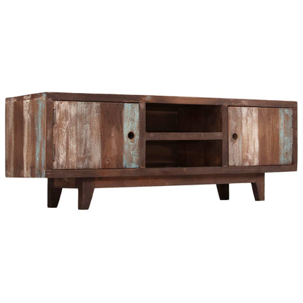 Meuble Tv Bois D'acacia Massif Vintage 118 X 30 X 40 Cm