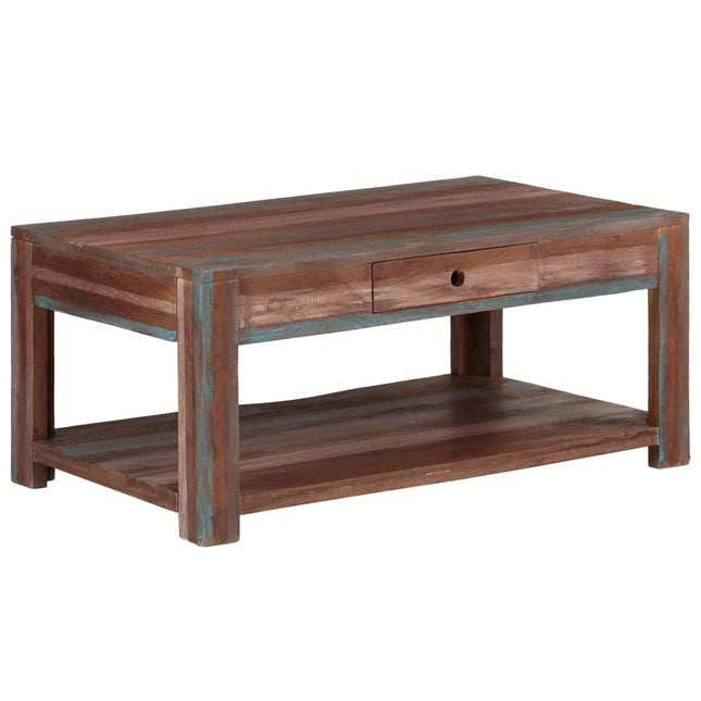 Table Basse Bois Massif Vintage 88X50X38 Cm