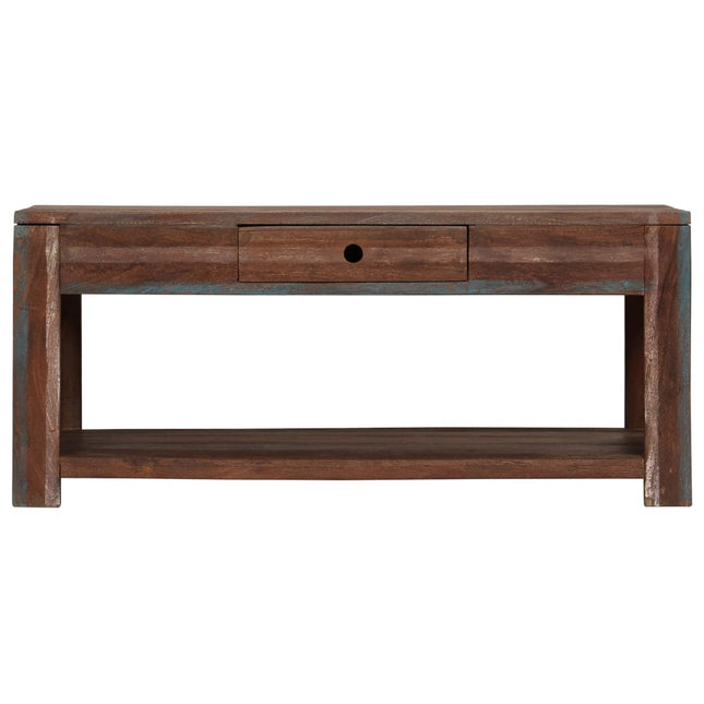 Table Basse Bois Massif Vintage 88X50X38 Cm