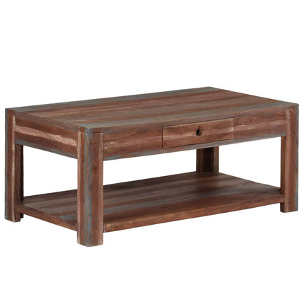 Table Basse Bois Massif Vintage 88X50X38 Cm