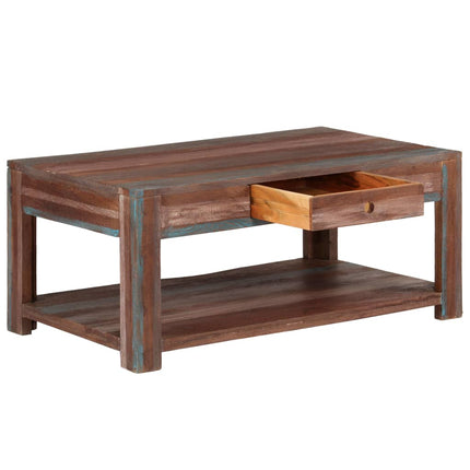 Table Basse Bois Massif Vintage 88X50X38 Cm