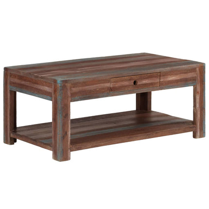 Table Basse Bois Massif Vintage 88X50X38 Cm