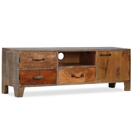 Meuble Tv Bois Massif Vintage 118 X 30 X 40 Cm