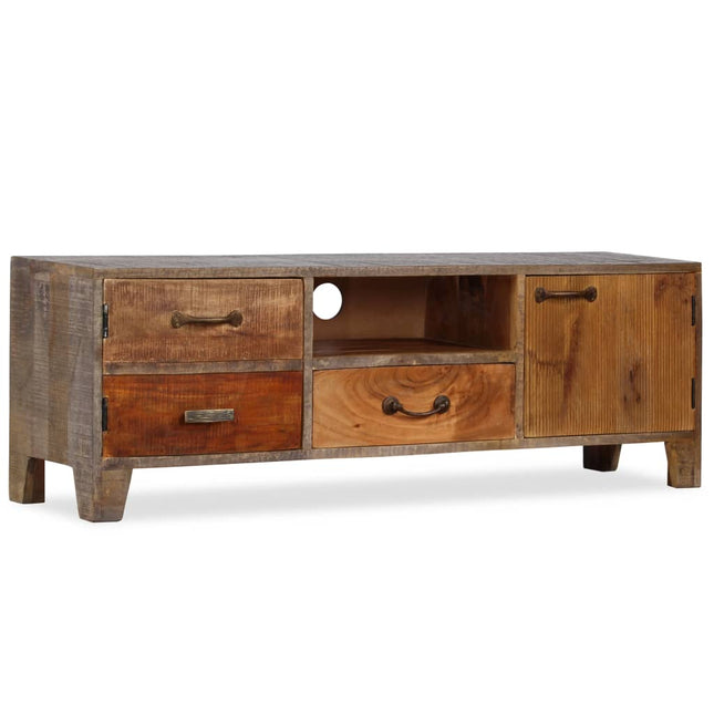 Meuble Tv Bois Massif Vintage 118 X 30 X 40 Cm