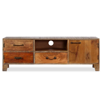 Meuble Tv Bois Massif Vintage 118 X 30 X 40 Cm