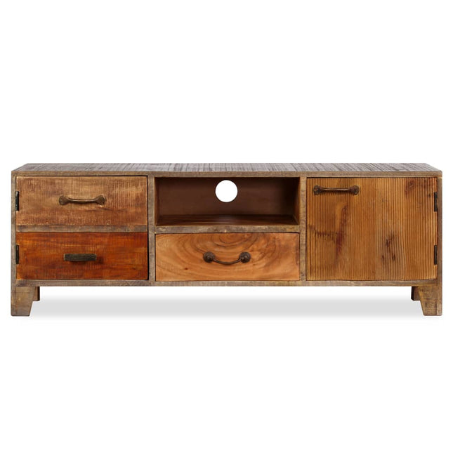 Meuble Tv Bois Massif Vintage 118 X 30 X 40 Cm