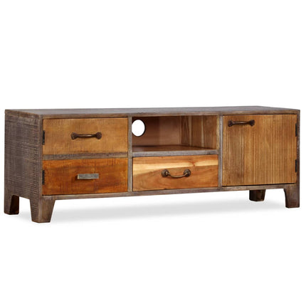 Meuble Tv Bois Massif Vintage 118 X 30 X 40 Cm