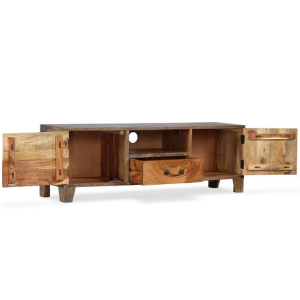 Meuble Tv Bois Massif Vintage 118 X 30 X 40 Cm