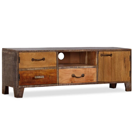 Meuble Tv Bois Massif Vintage 118 X 30 X 40 Cm