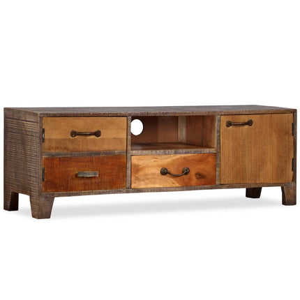 Meuble Tv Bois Massif Vintage 118 X 30 X 40 Cm