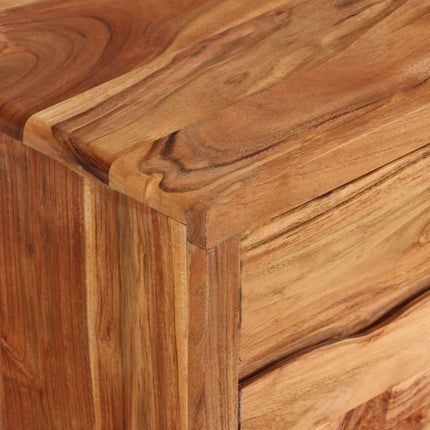 Meuble Tv Bois D'acacia Avec Portes Sculptées 117 X 30 X 40 Cm