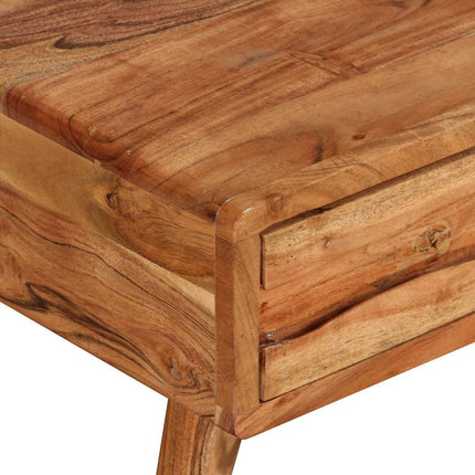 Table Basse Bois Massif Avec Tiroir Sculpté 100X50X40 Cm