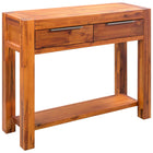 Table Console Bois D'acacia Massif 86 X 30 X 75 Cm