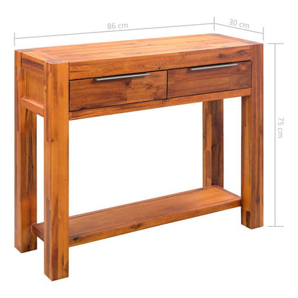 Table Console Bois D'acacia Massif 86 X 30 X 75 Cm