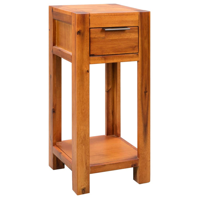 Table D'appoint Bois D'acacia Massif 30 X 30 X 70 Cm