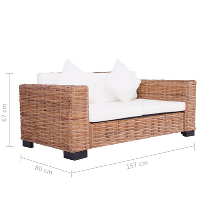 Ensemble De Canapés 15 Pcs Rotin Naturel