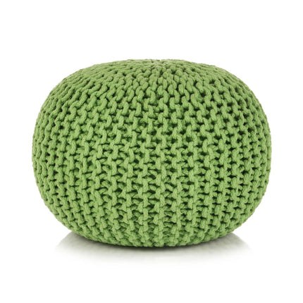 Pouf Tricoté À La Main Coton 50 X 35 Cm