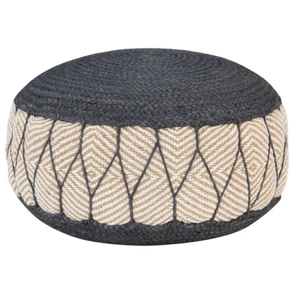 Pouf Tissé/Tricoté Jute Coton 50 X 30 Cm Bleu