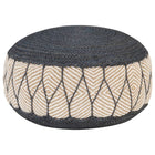 Pouf Tissé/Tricoté Jute Coton 50 X 30 Cm Bleu