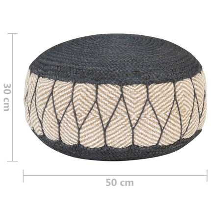 Pouf Tissé/Tricoté Jute Coton 50 X 30 Cm Bleu