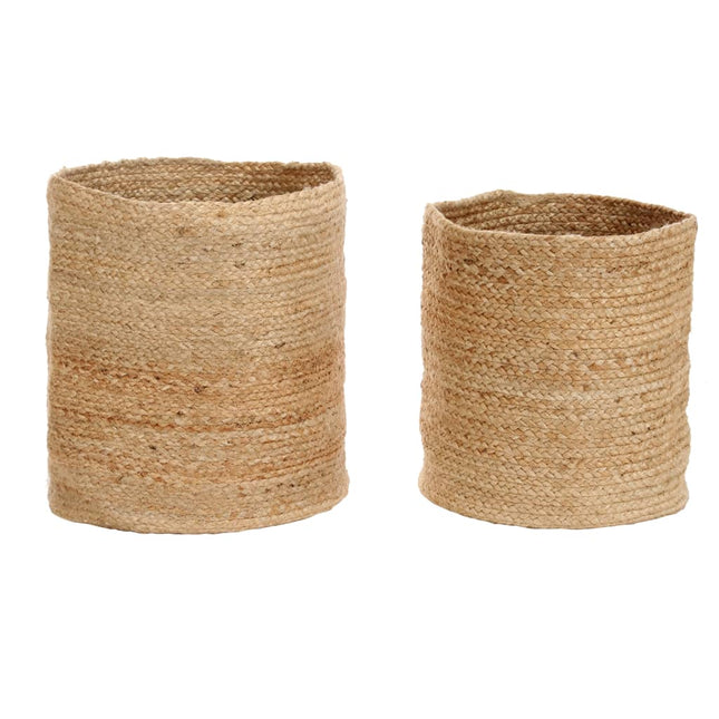 Ensemble De Panier De Rangement 2 Pcs Fait Main Jute Naturel