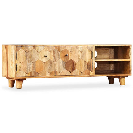 Meuble Tv Bois Massif De Manguier 118 X 35 X 40 Cm