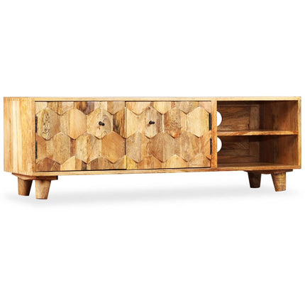 Meuble Tv Bois Massif De Manguier 118 X 35 X 40 Cm