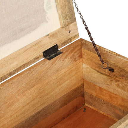 Banc De Rangement Bois Massif Recyclé 80 X 40 X 40 Cm