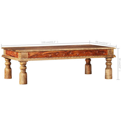 Table Basse Bois Et De Manguier 110X60X38 Cm