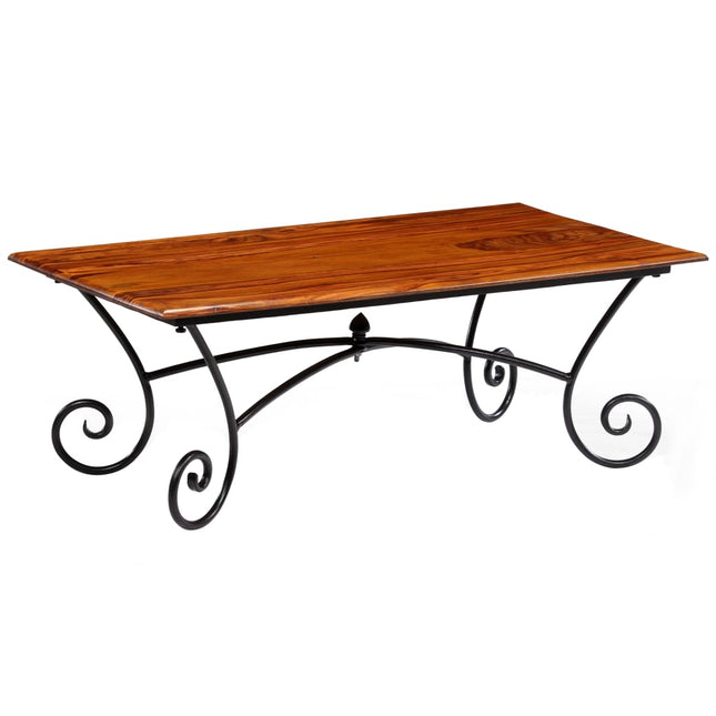 Table Basse Avec Pieds Bouclés Bois Massif