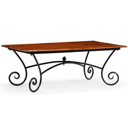 Table Basse Avec Pieds Bouclés Bois Massif