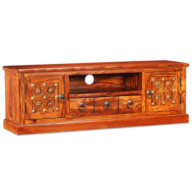 Meuble Tv Bois Massif De Sesham 120 X 30 X 40 Cm